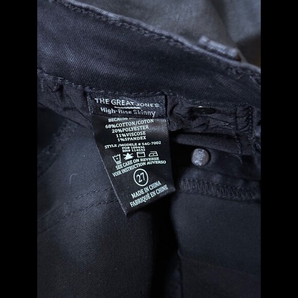 New Blank NYC Jeans 27 Womens Black Waxed Exposed Button Fly Skinny Fit - Picture 8 of 9